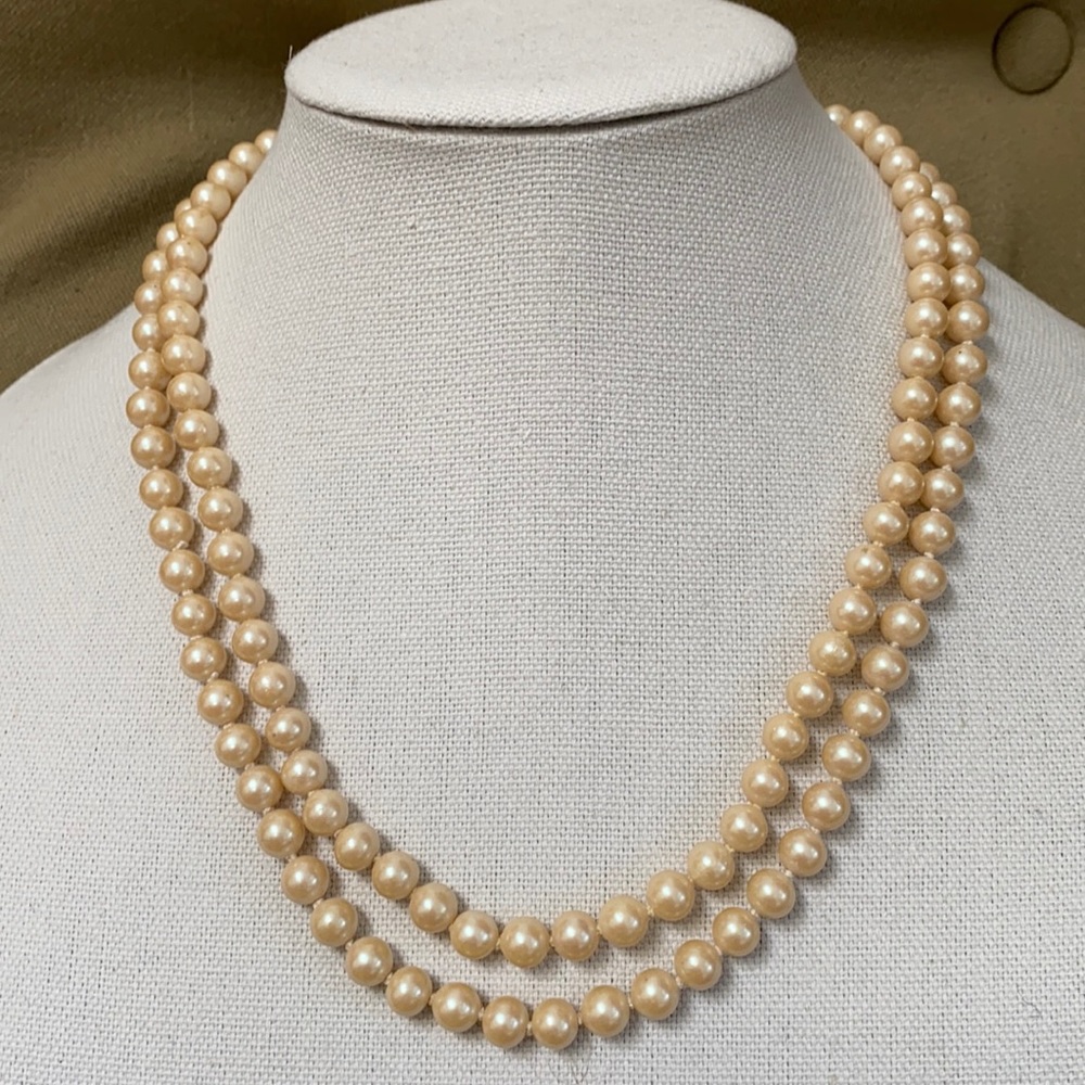 Vintage double strand necklace marked Japan
